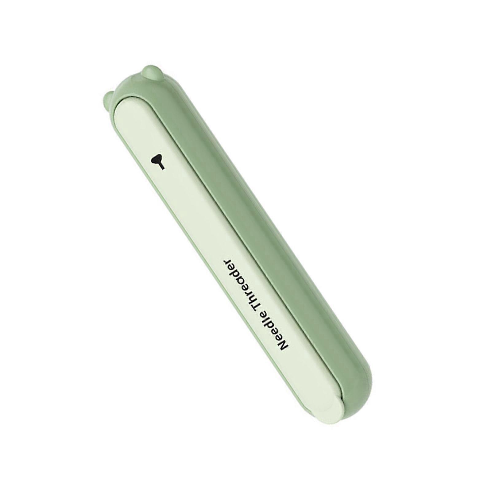 2 In 1 Retractable Needle Threader and Thread Unpicker Quick Threading Tool Multifunctional 2 In 1 Sewing Threading Tool  Light Green