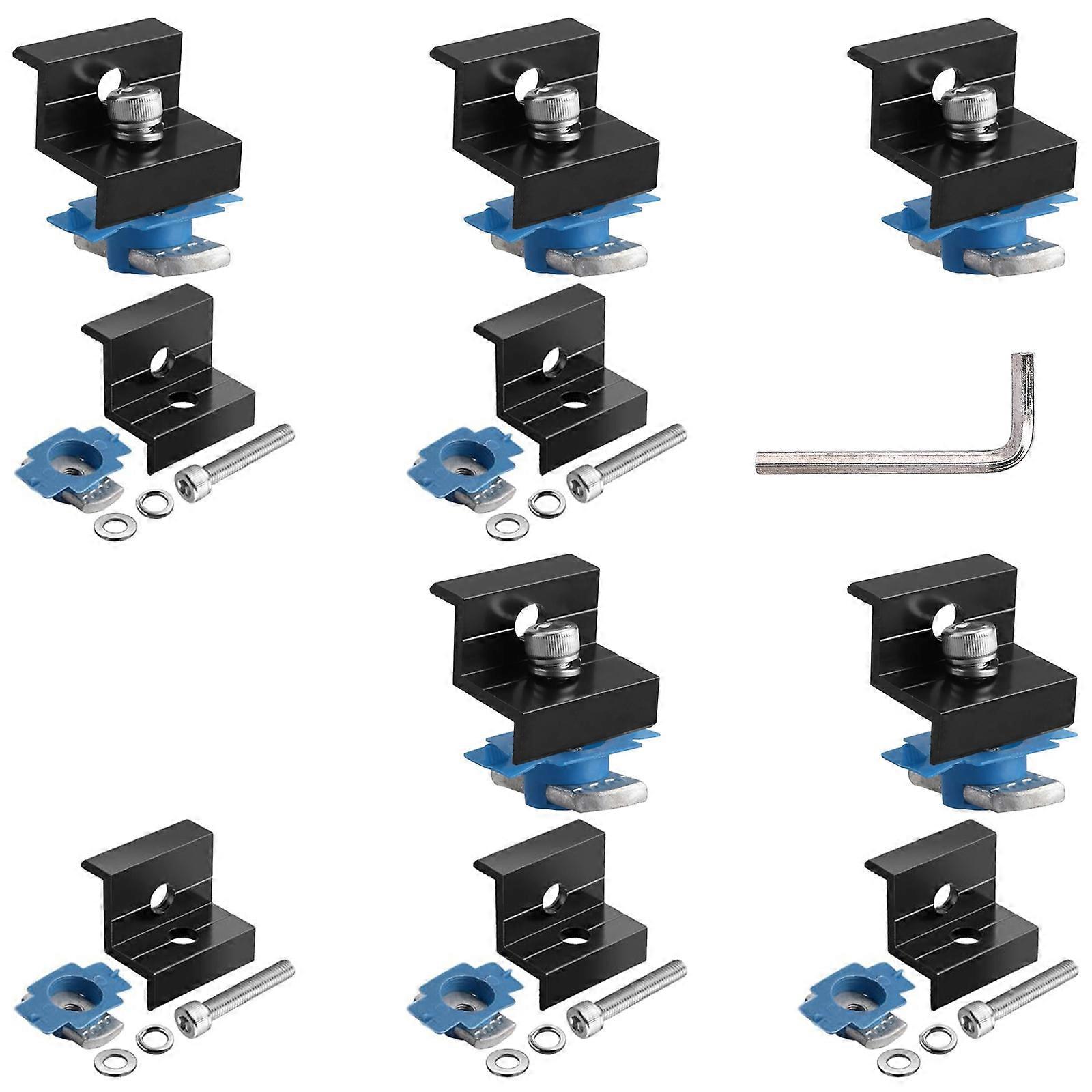 10Pcs Solar End Clamp Z Bracket Wide Photovoltaic Mounting Bracket Adjustable Solar Panel Mounting Bracket Clamp Multicolor