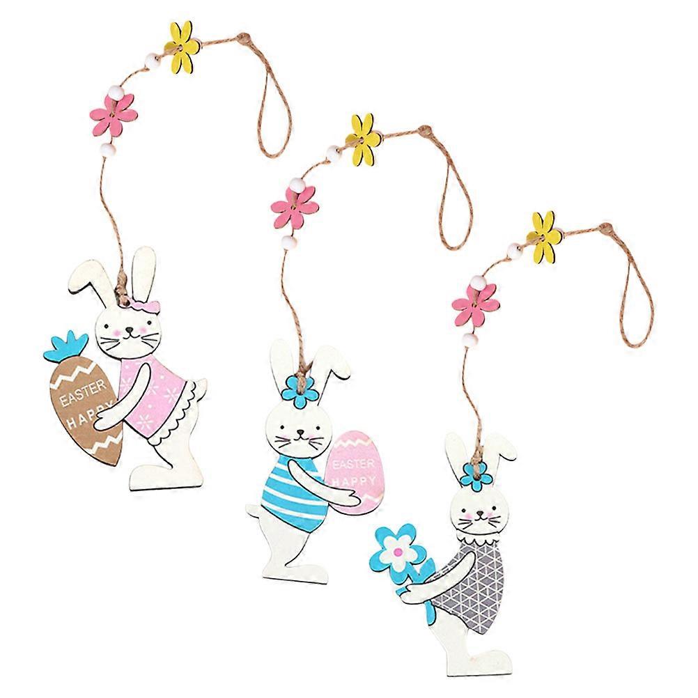 3pcs Easter Rabbit Hanging Ornament Easter Bunny Rabbit Hanging Decorations Easter Party Favors