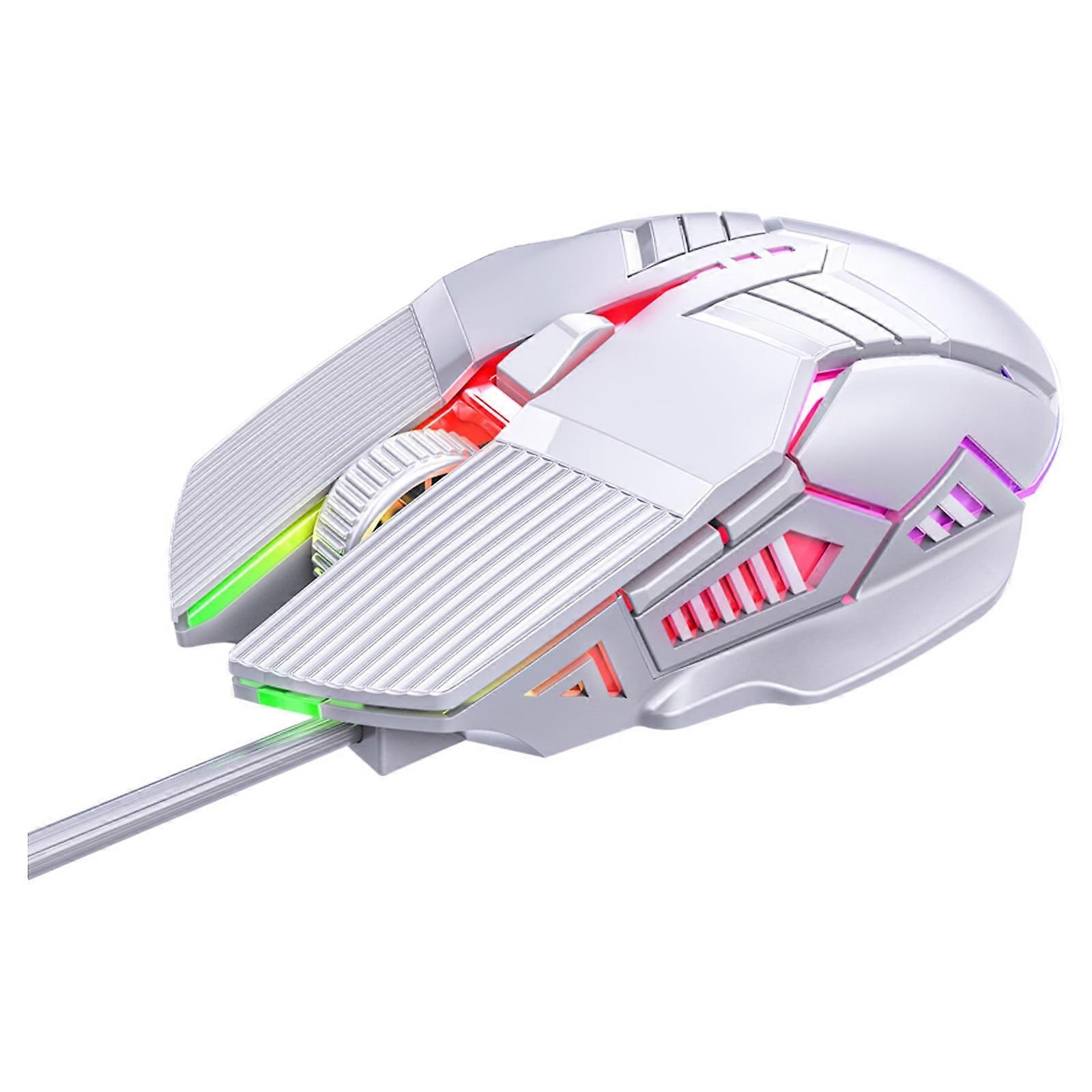 Kiplyki Wired Mouse Luminous Game E-Sports Mechanical Mute For PC Tablet Desktop Computer Laptop