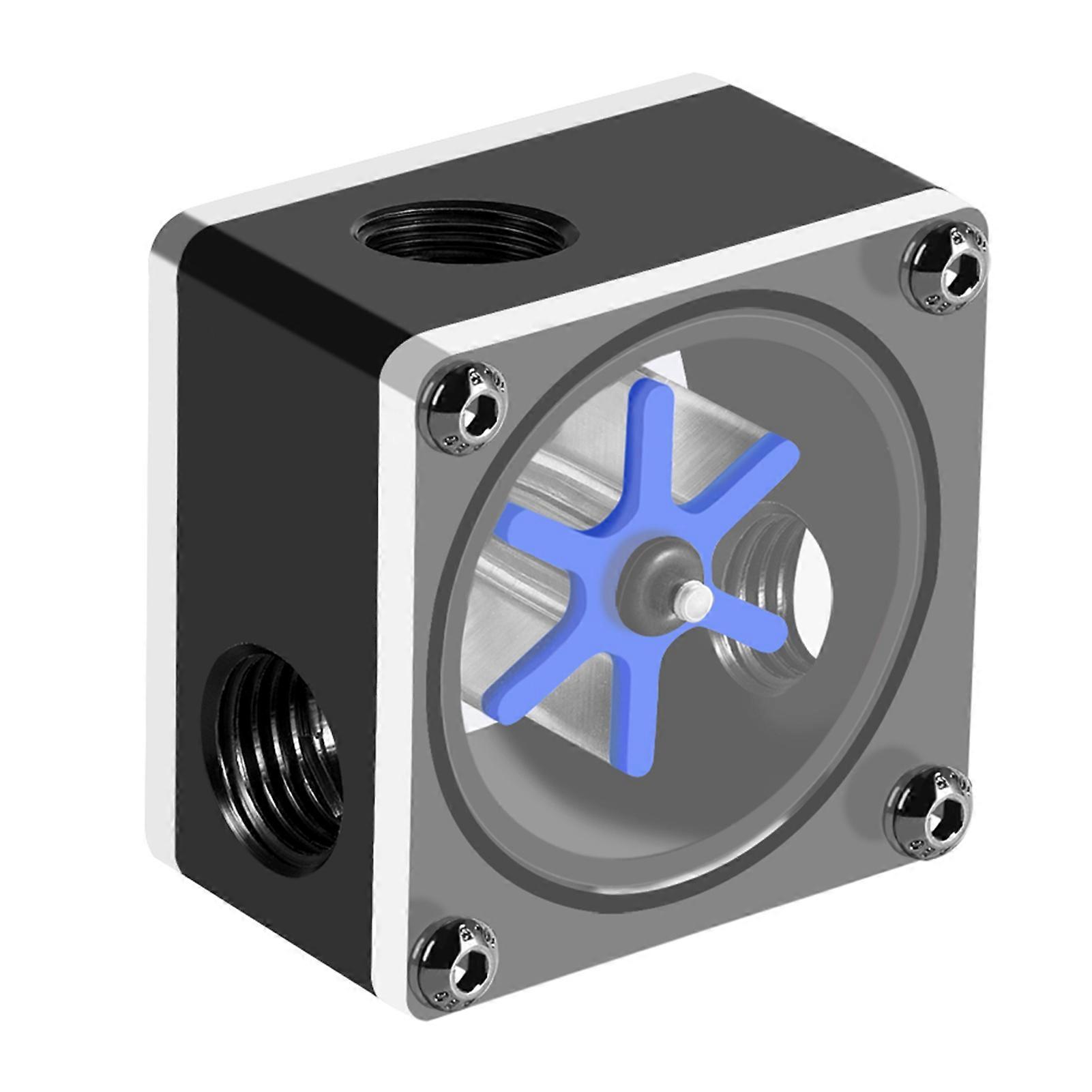 6 Impeller 3 Ways Flow Meter Indicator for PC Water Cooling System G1/4 Thread