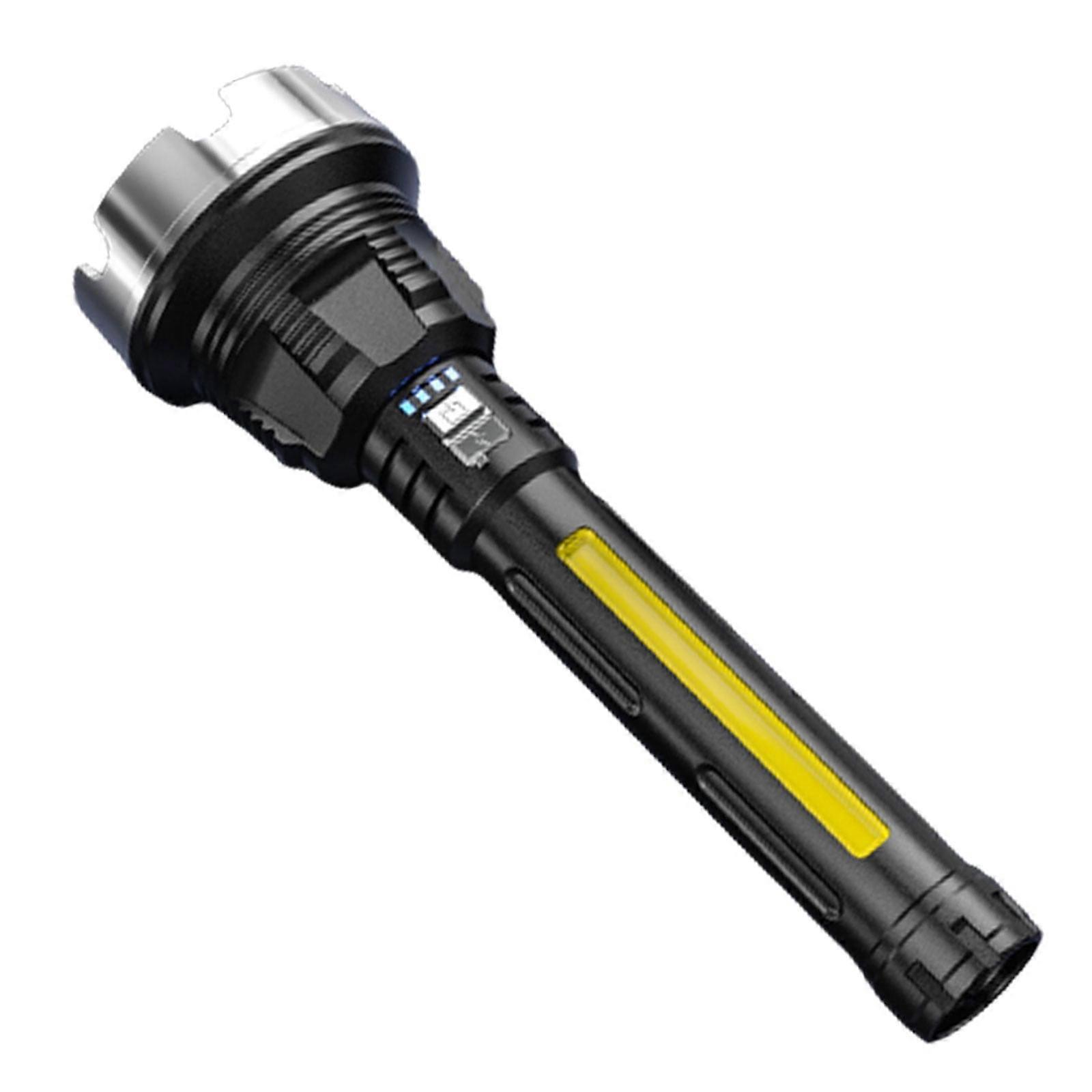 Camping Hiking LED Flashlight, 1000 Lumens Rechargeable, Zoomable, 4 Modes, Power Display, Compatible with USB Charging