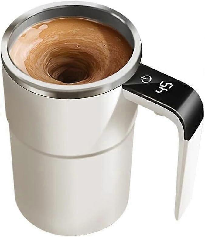 Automatic Smart Self-Stirring Coffee Cup Temperature Reader USP Rechargeable (White)