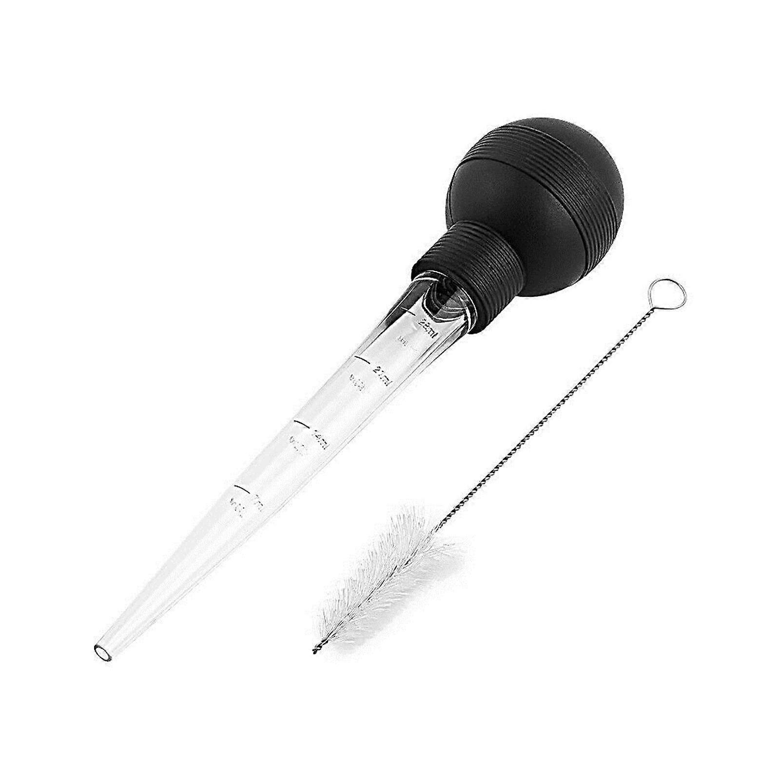 Black Turkey Baster with Plastic Handle 28ml Synthetic Rubber Bulb for Precise Liquid Control