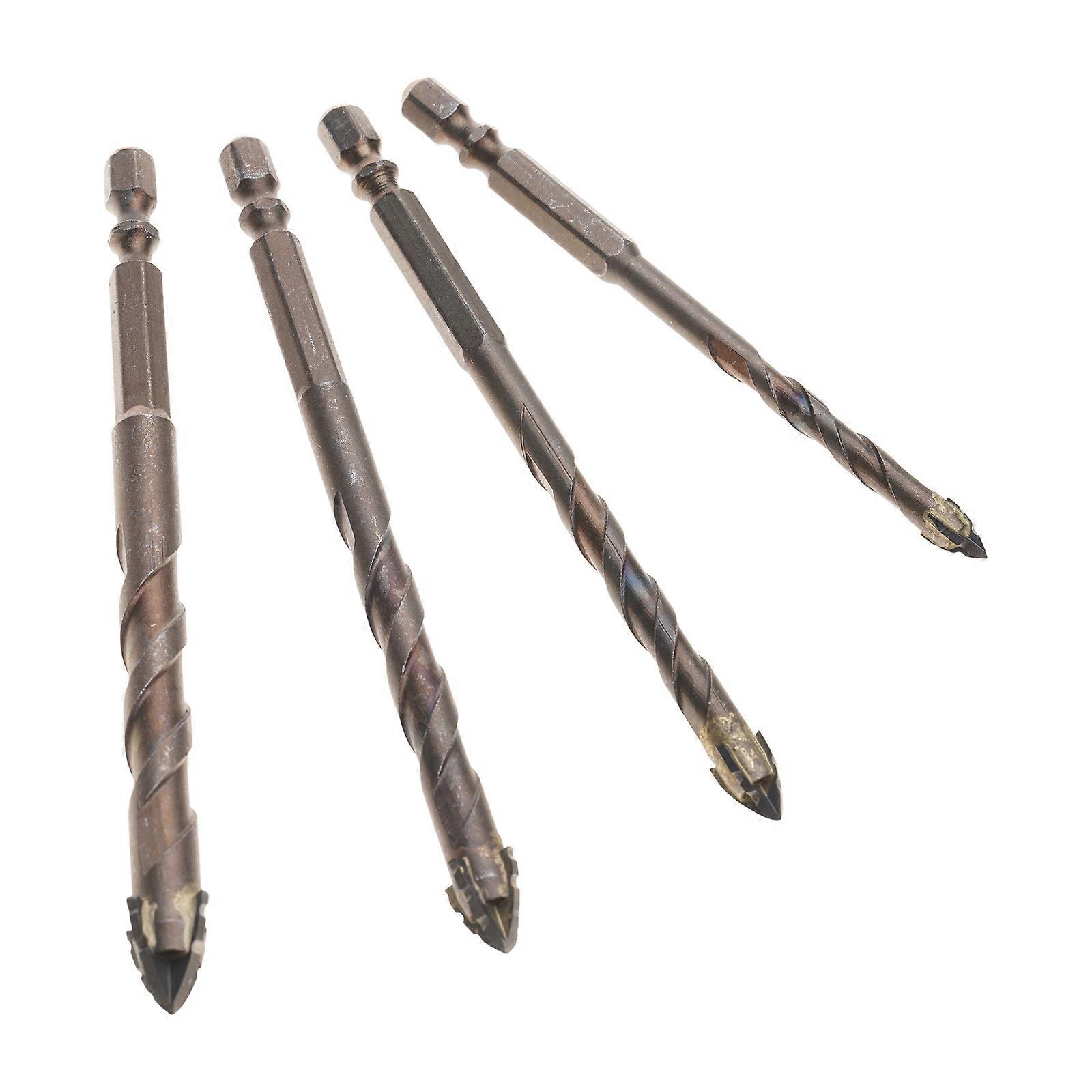 6/8/10/12mm Eccentric Twist Drill Bit Four Edge Sets Metal Twist Drill Bits Industrial Drill Bits for Glass/Tile/Wood Multicolor