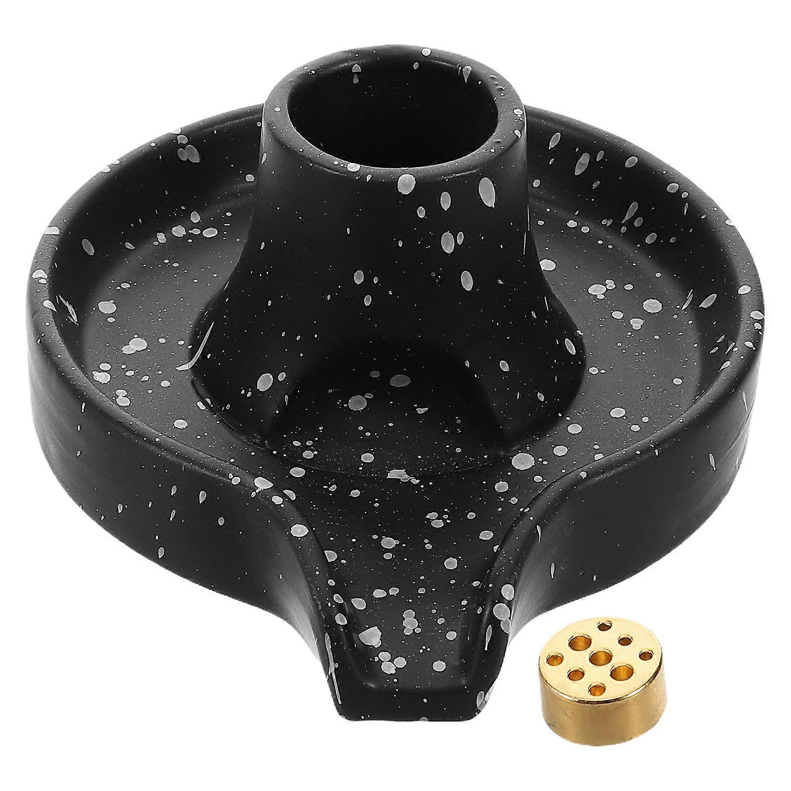Black Ceramic Candle Holder for Sage Stick Burning Decor 6Pcs Set