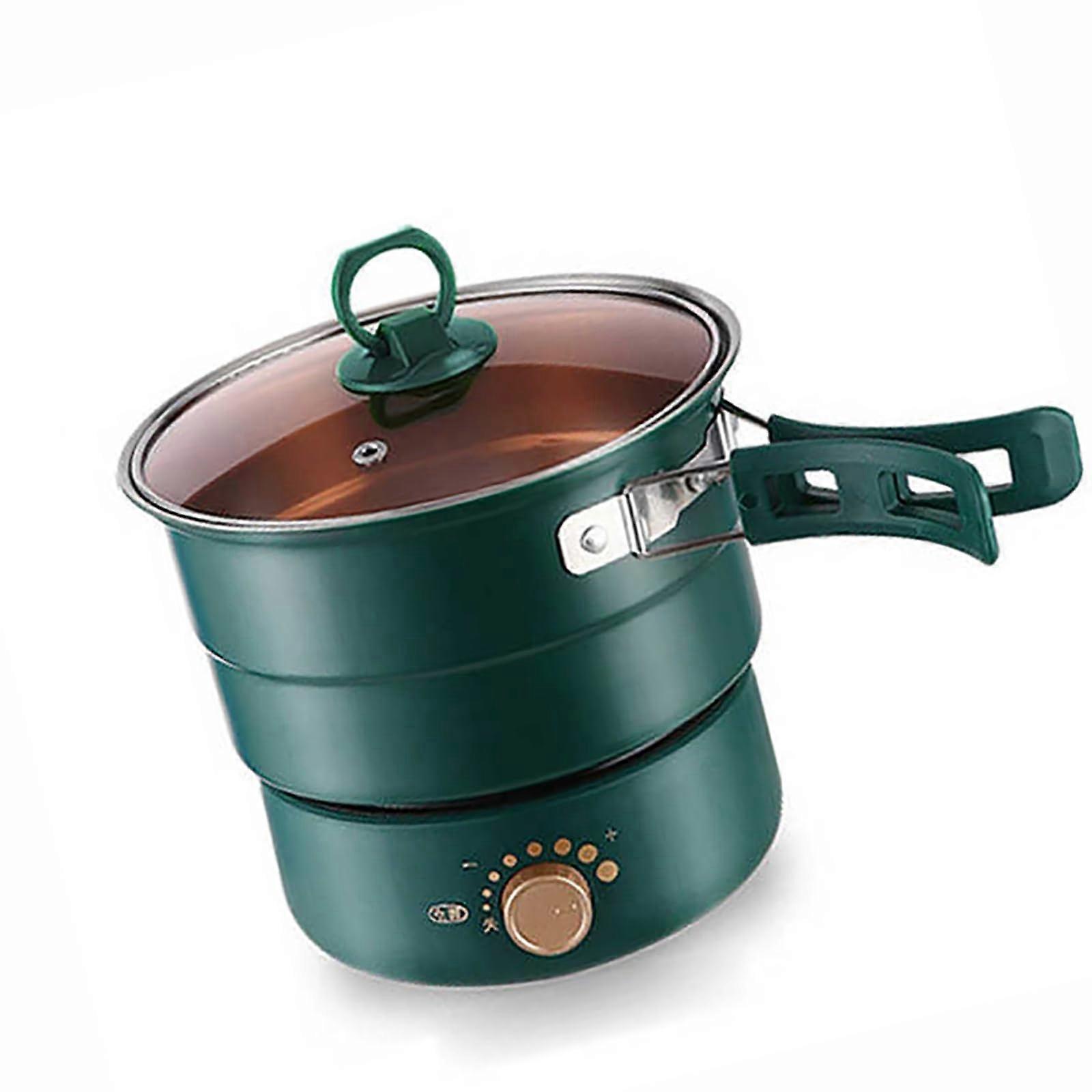 Portable Electric Hot Pot 1.6L with Adjustable Temperature, NonStick MultiFunctional Cooking Pot for Noodles, Soup and Steak