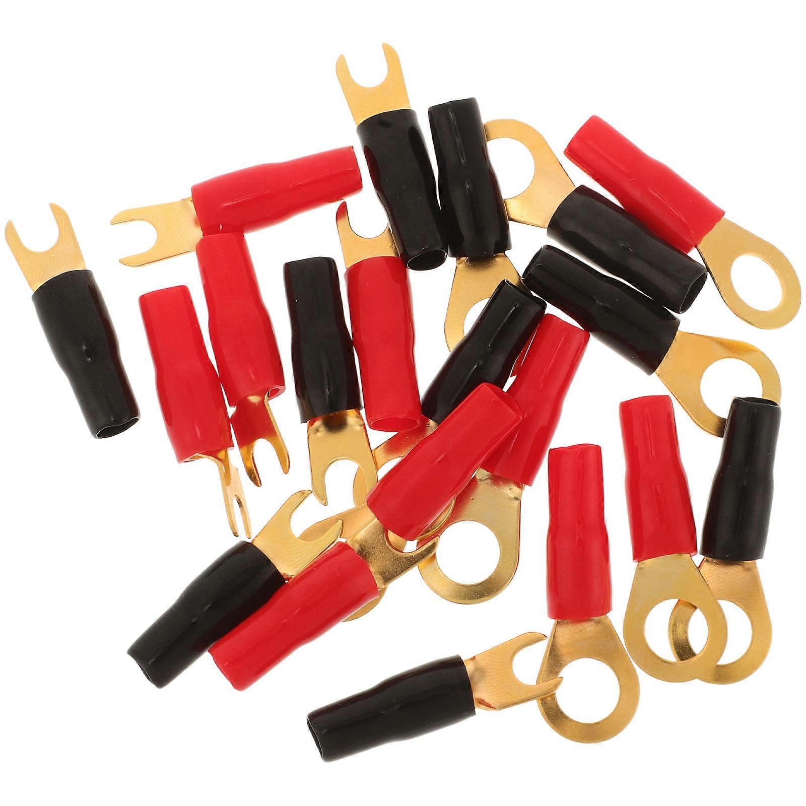 Electrical Wire Crimp Connectors Ring Terminals 20Pcs Insulated Design For Car Audio Wiring Terminals Professionals Versatile Applications