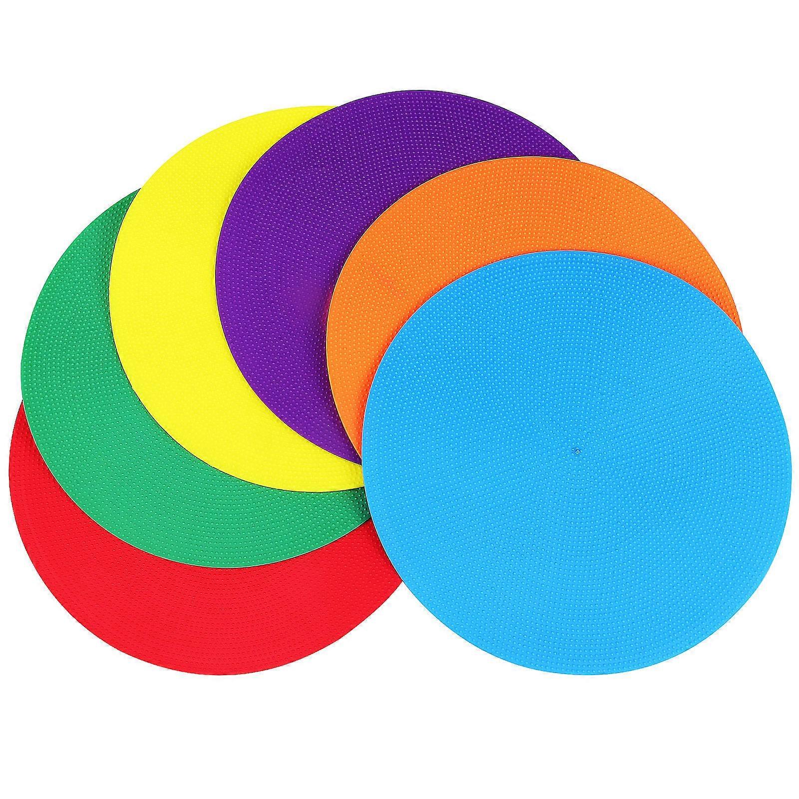 Floor Markers 6Pcs Circular Dancer Dots Non-slip Design Agility Training Equipment For Sports And Classroom Activities