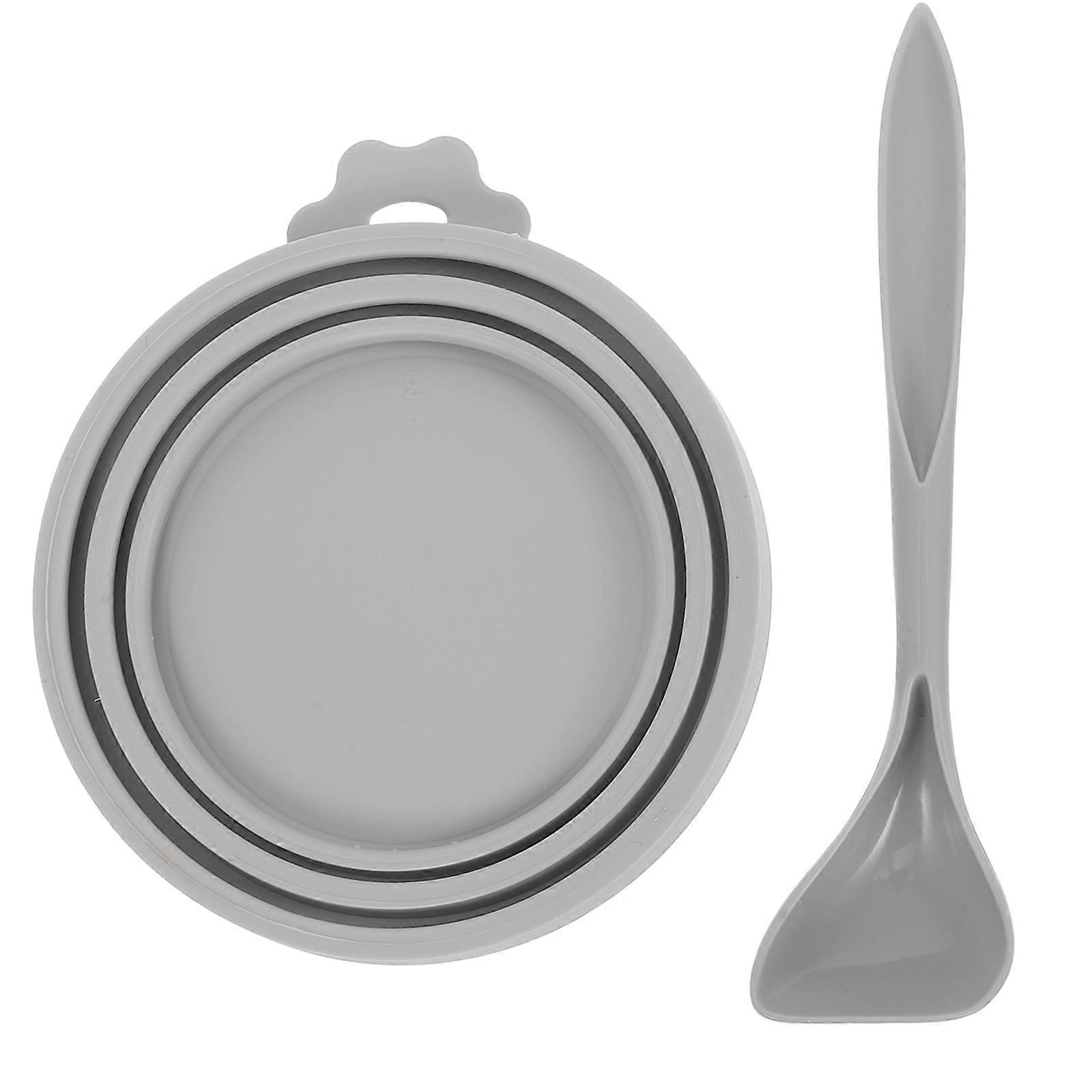 Pet Can Covers Silicone for Spill Proof Seal with Spoon Set