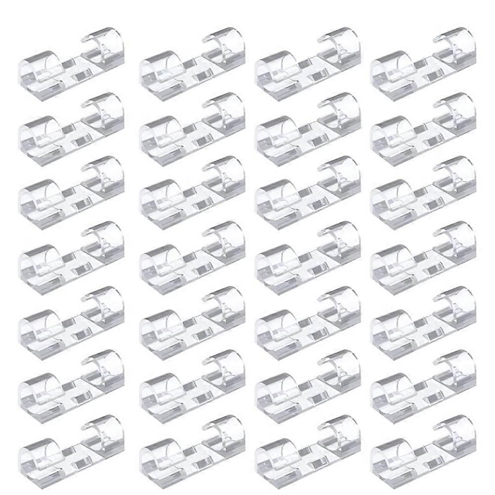 200PCS Cable Clips Cable Tidy Wire Holder with Strong Self Adhesive Pads Plastic Cord Management Organiser Transparent