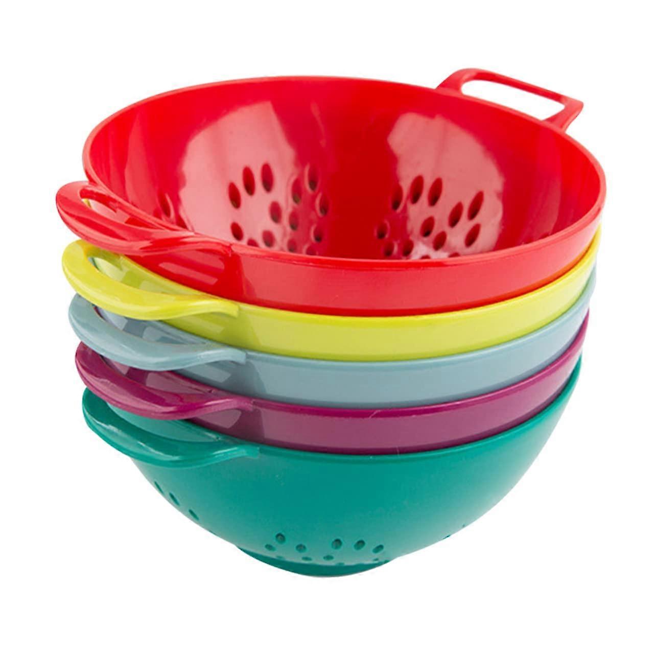 5pcs Fruit Basket Strainer with Fast Drain Design for Vegetable Washing and Kitchen Storage