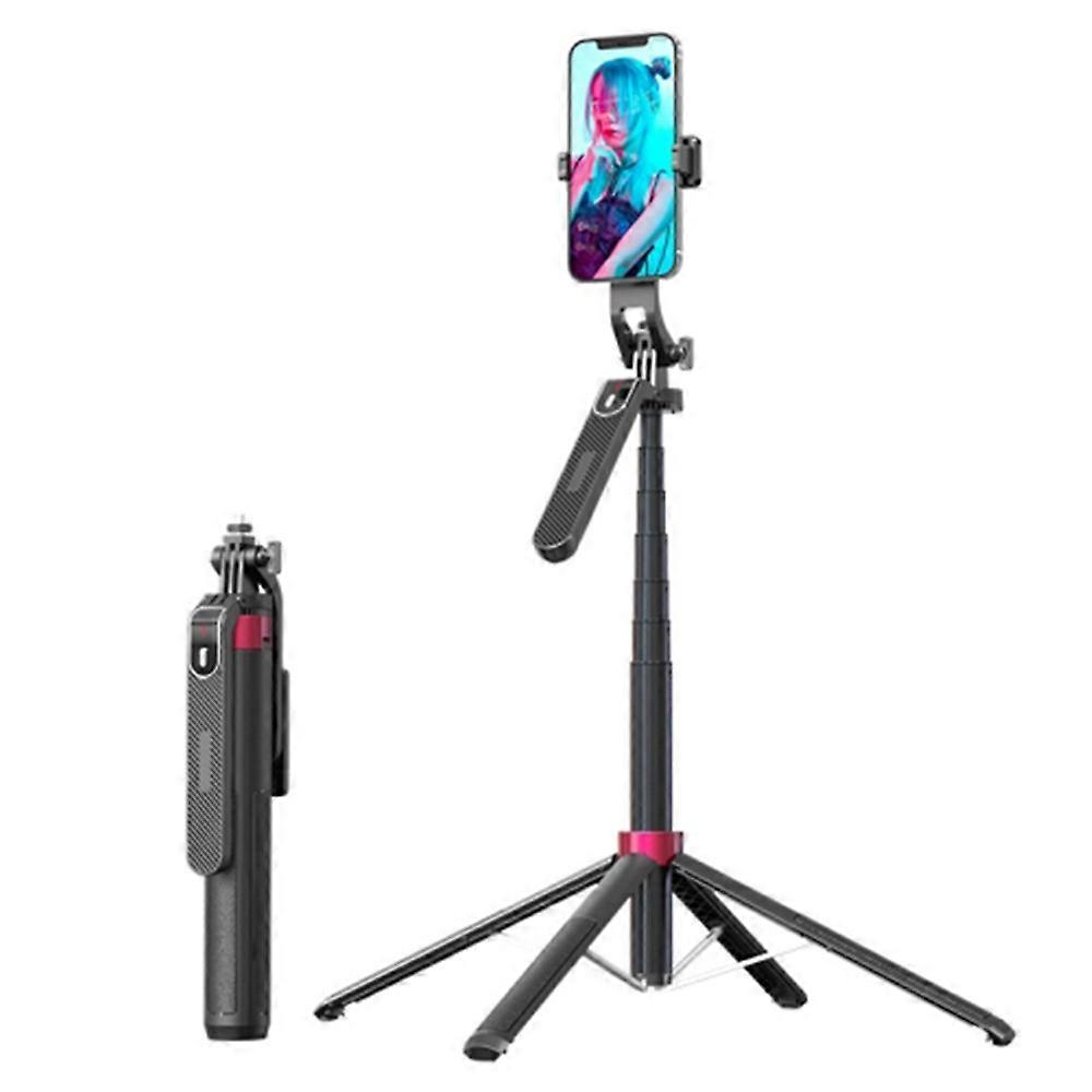 P185 1.8m Telescopic Selfie Stand 4-Leg Vlogging Portable Tripod Stand Holder for Cell Phone, Ring Light