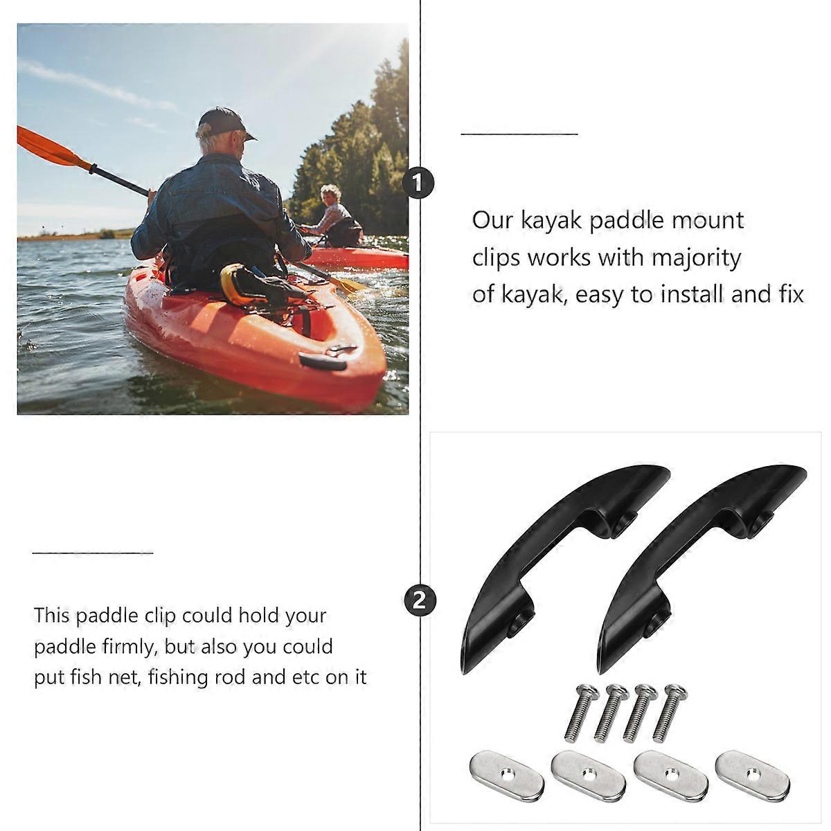 Paddle Mount Holder Kayak Paddle Mount Clips for 2Pcs Accessories