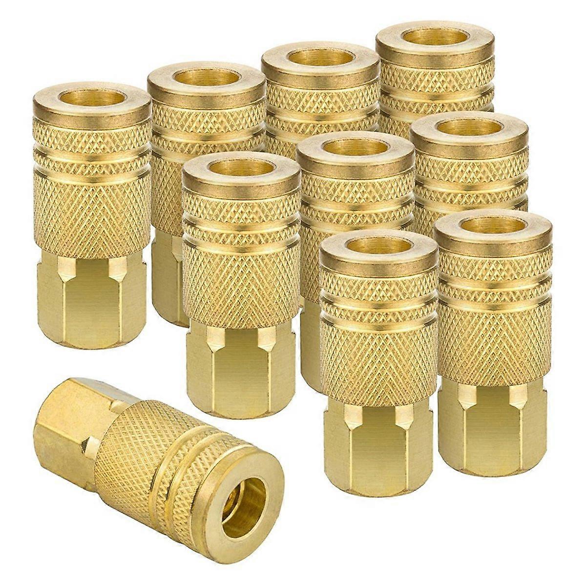 1/4-Inch Brass Female Industrial Coupler,10 Pack Quick Connect
