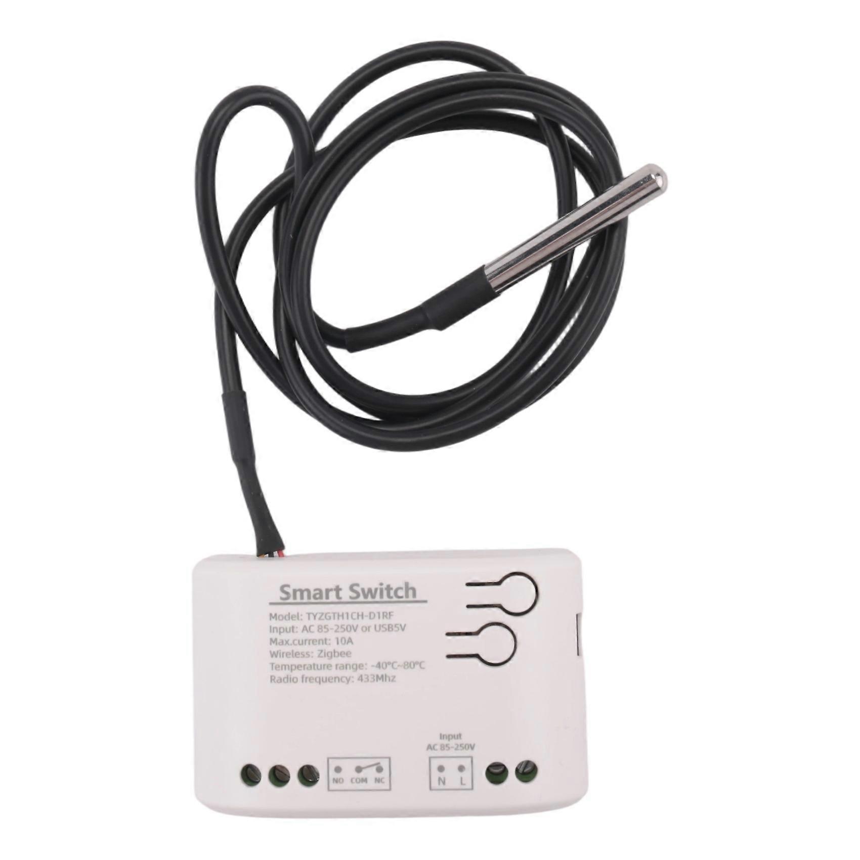Tuya Smart Zigbee Switch with Temperature Sensor Passive Dry Contact Zigbee Relay Work with Home As