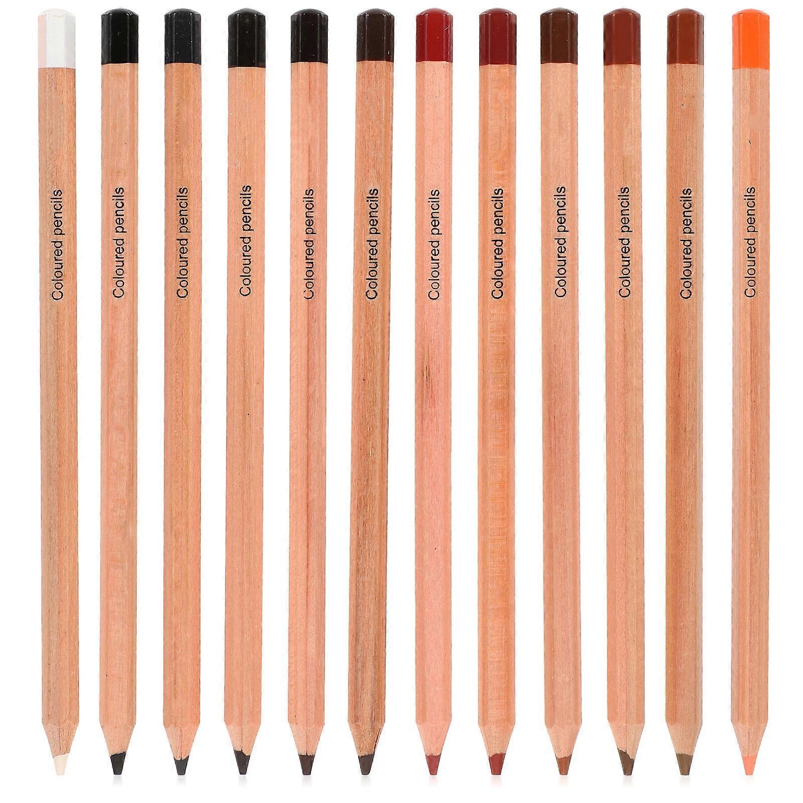 Skin Color Drawing Pencils for Writing Use Assorted Color Wood 12Pcs Set