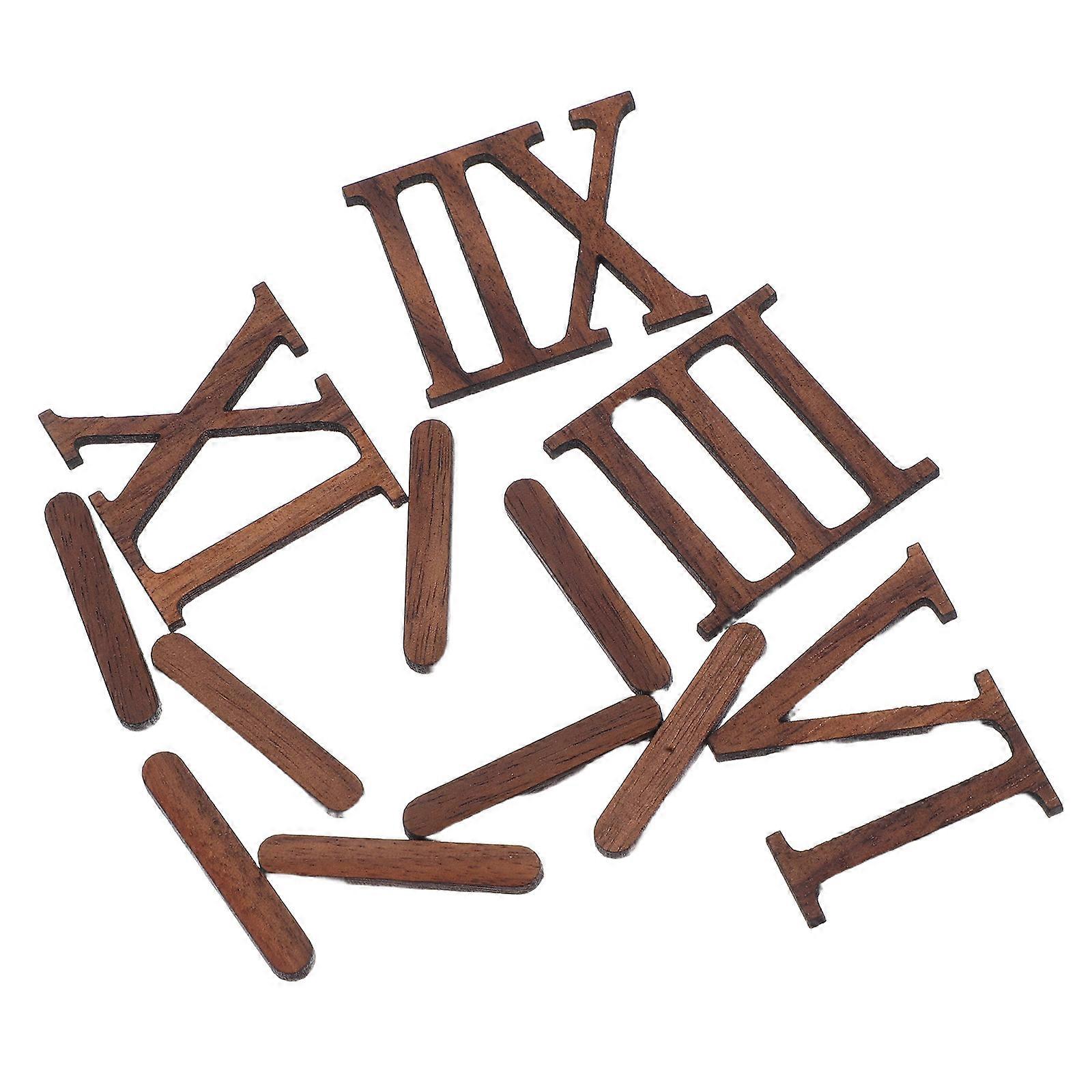 DIY Wooden Clock Kit Roman Numerals with 60Pcs for Wall Clock