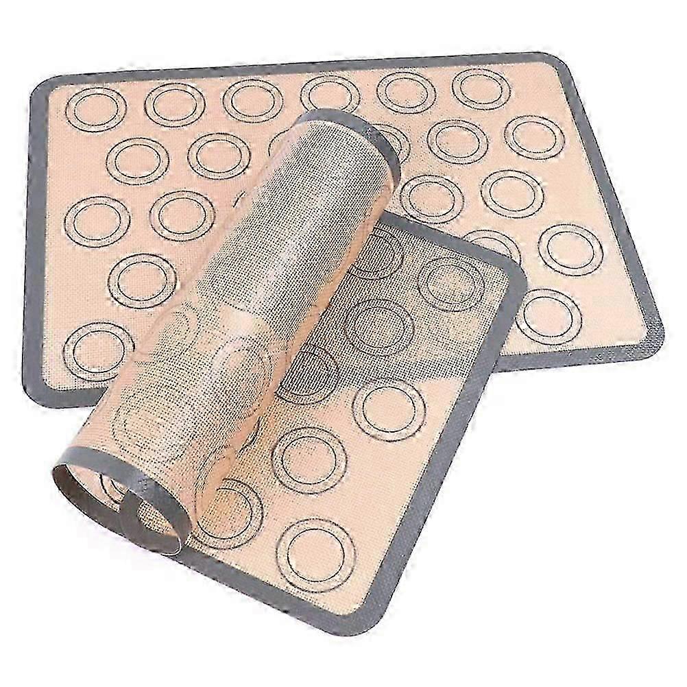 2pcs Silicone Baking Mat with Non Stick Baking Sheet Macaron Biscuit Baking Pad Reusable Baking Mat