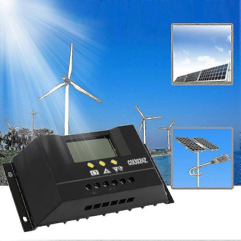 Solar Regulator 30a 12/24v Solar Charge Controller Pwm Lcd Display