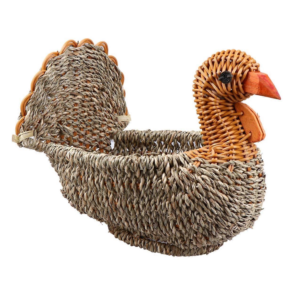 Large Capacity Wicker Storage Basket Organizer with Rustic Decorative Style for Home and Kitchen