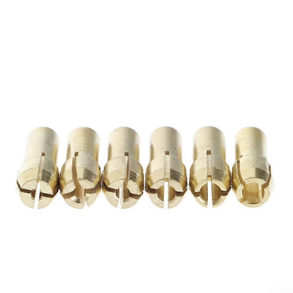Rotary Tool Chuck Set M8 x 0.75 Nut with 6 Brass Collets for Mini Drill, Precision Craft Work
