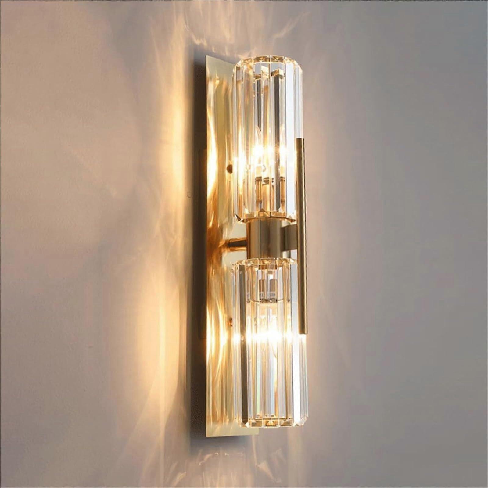 Elegant Crystal Wall Sconce Light with E14 Socket, Dimmable Bathroom Vanity Lighting for Bedroom