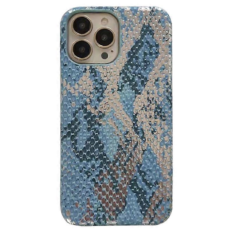 For iPhone 14 Pro Case Lacquered Snake Texture PU Leather+PC Shockproof Phone Cover