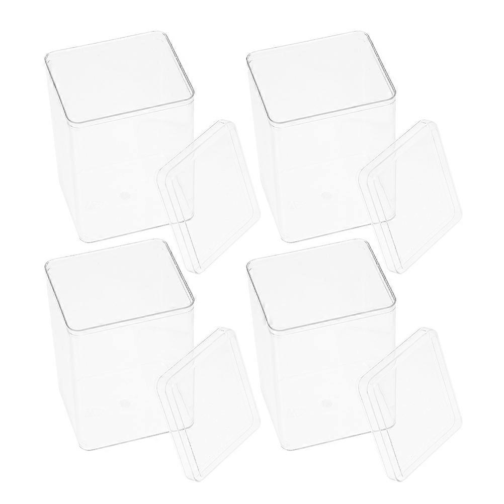 Doll Display Box for Storage Use 4Pcs Transparent Pet