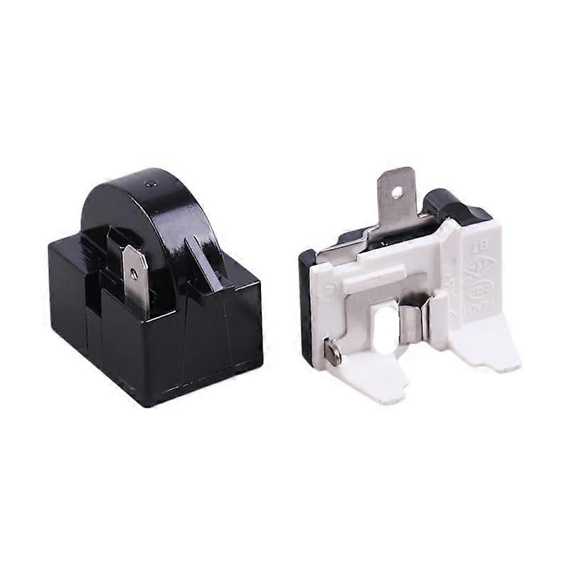 2PCS QP24.7 Refrigerator Starter Relay and 6750C0005P Overload Protector Kit, Easy Install Ref: 7353