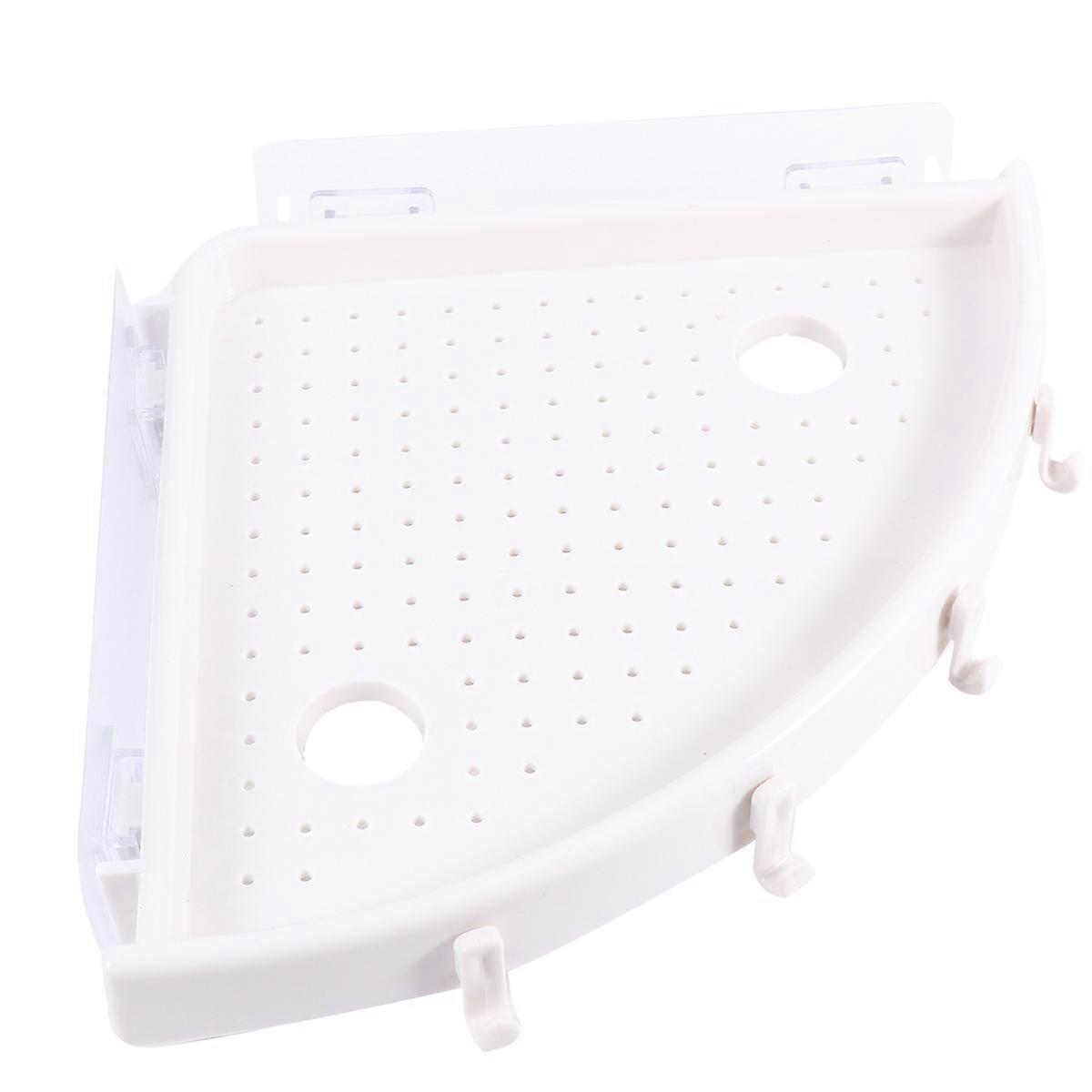 Bathroom Organizer Shelf White Wall Sucker for Home