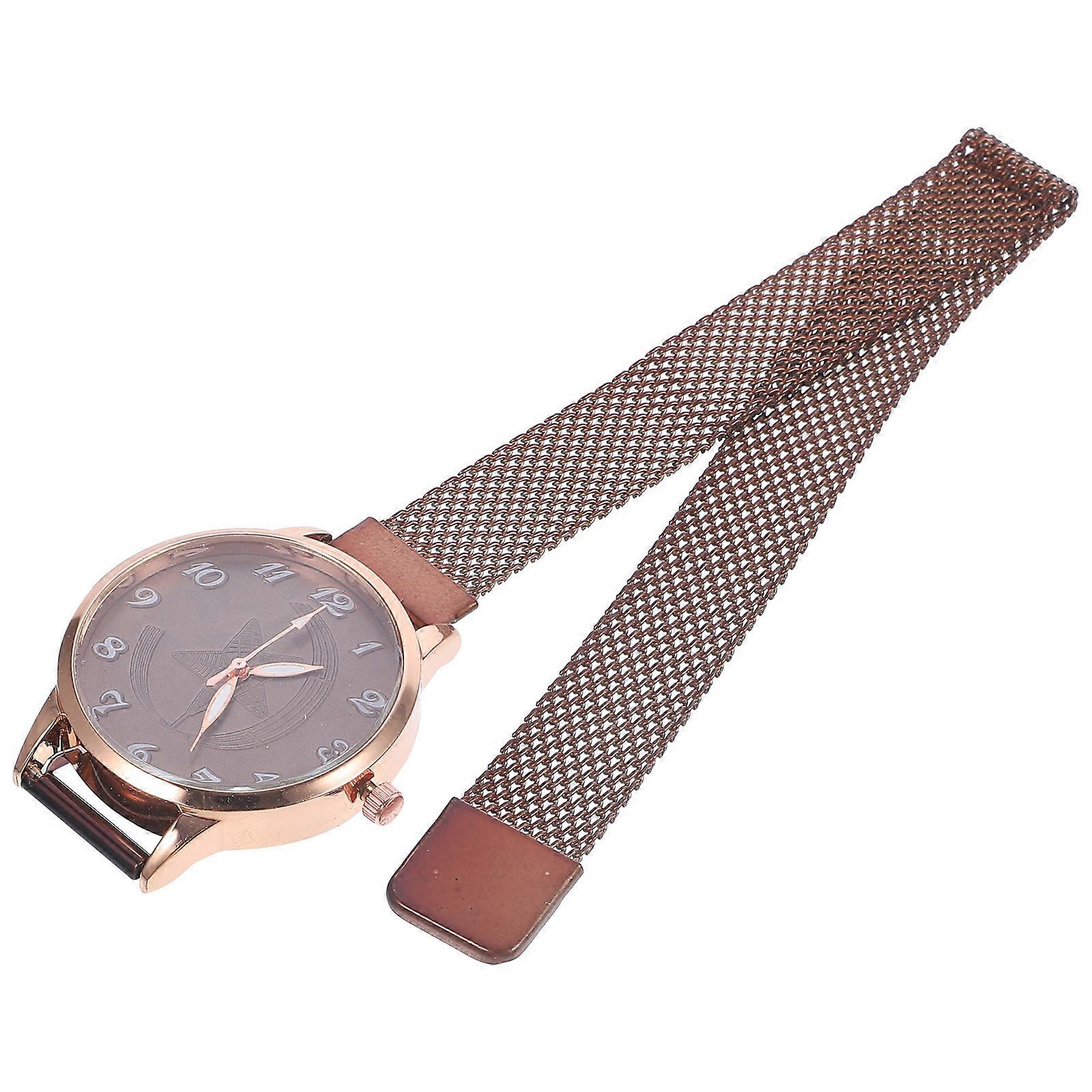 Women Wristwatch Simple Watch with Strap 2Pcs Gift Pack