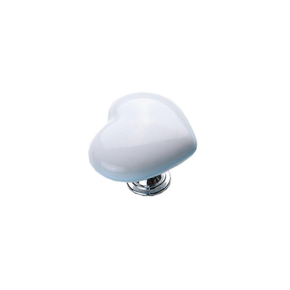 Drawer Knobs Heart Shape Ceramic Door Knobs for Home 8Pcs White Pack