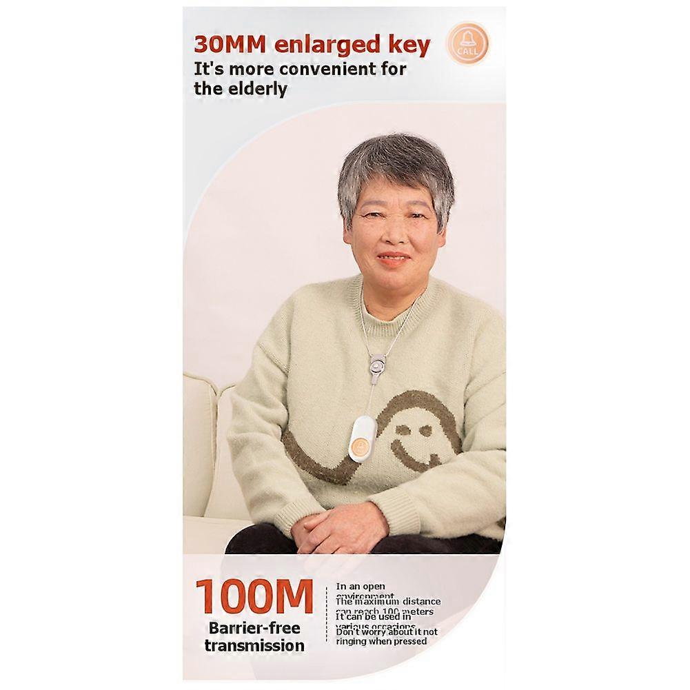 Wireless Doorbell 433 Home One-Button Call Bedside Bell Waterproof Long-Range Call Device for Elderly EU Plug