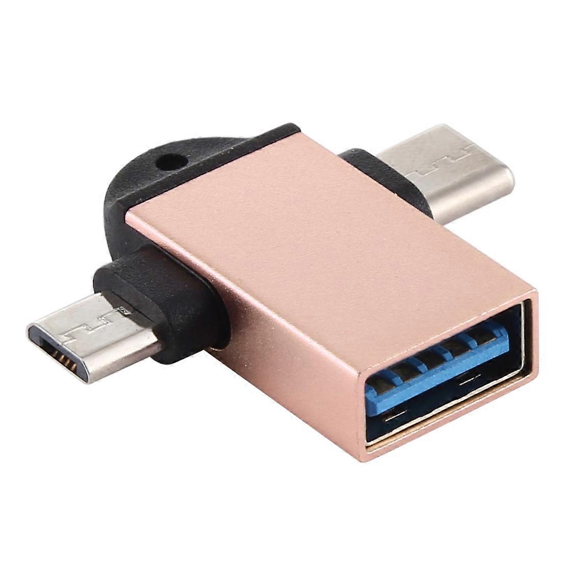 USB3.0 Female to Type-C+Micro USB Multifunction OTG Adapter