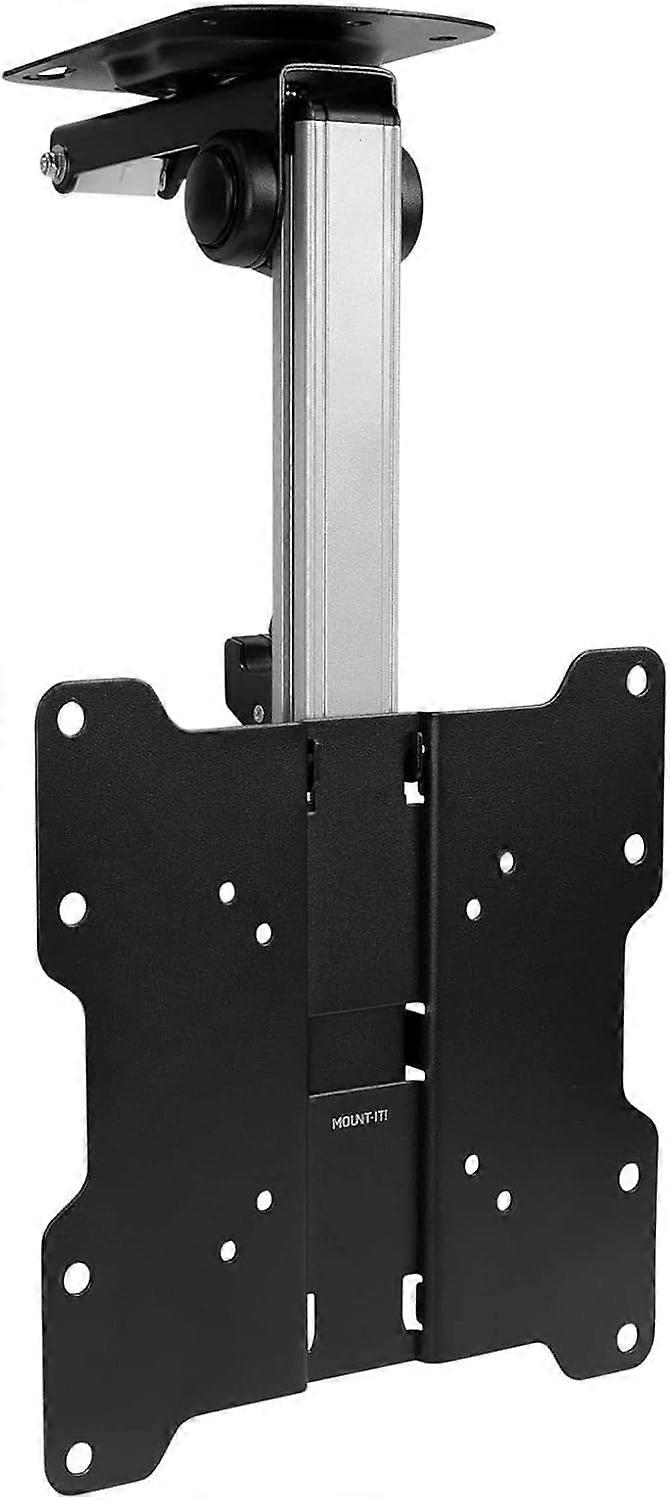 Ceiling TV Mount for 1737 Inch Screens, Height Adjustable 90° Flip Down Bracket, Space Saving Design