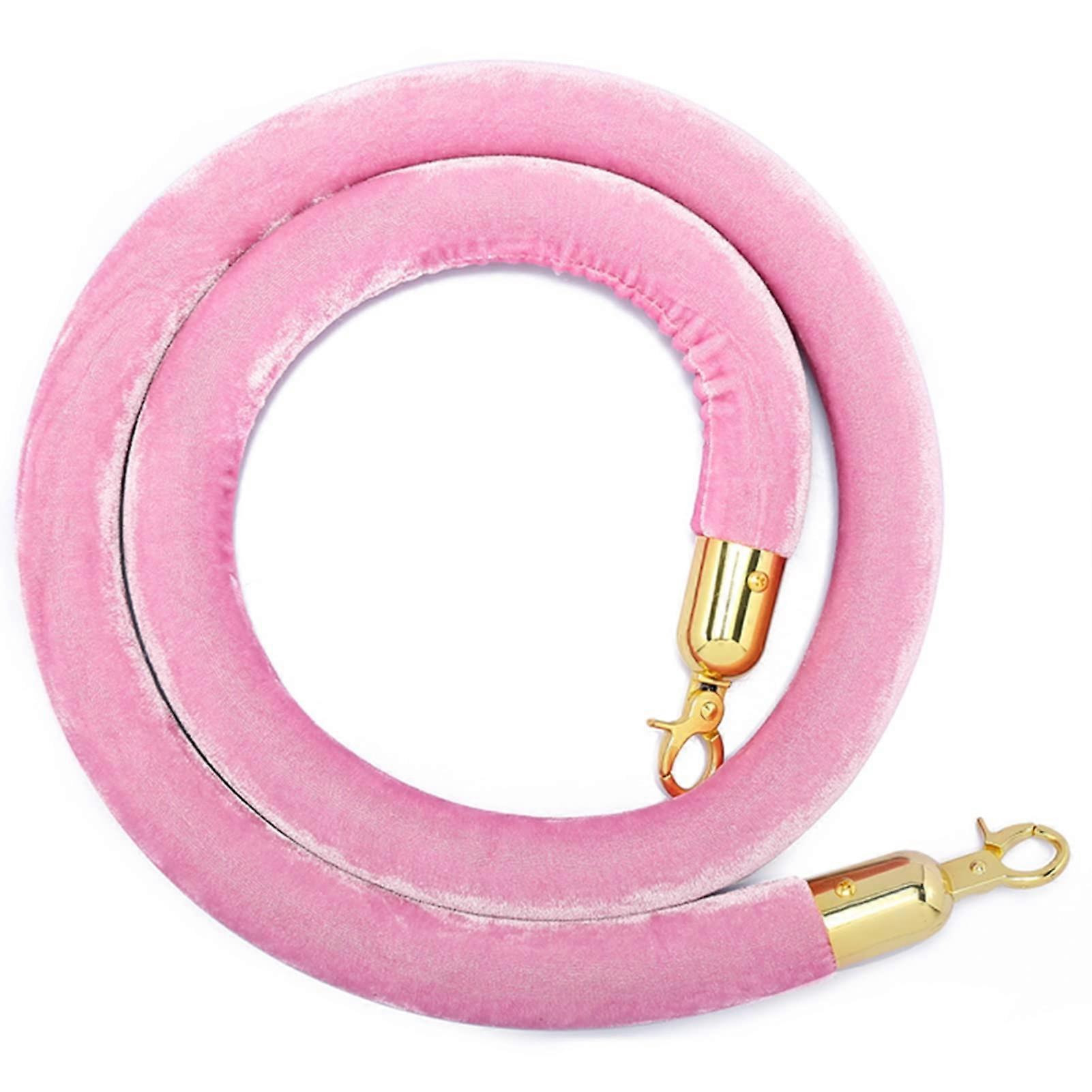 Velvet Stanchion Rope with Hooks for VIP Event Queue Divider, Red Crowd Control Rope 1.5m