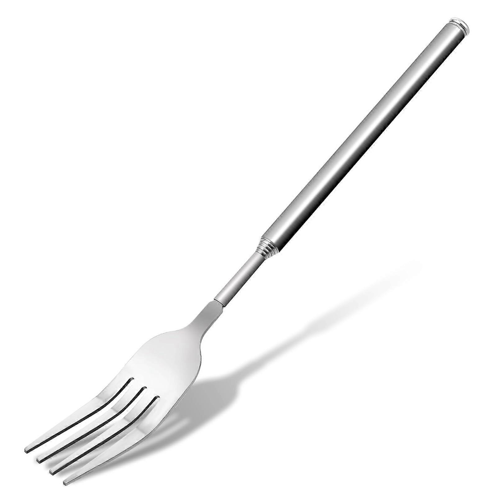 Stainless Steel Extendable Fork 8.725.4 Inch Adjustable Telescopic Design for BBQ and Camping