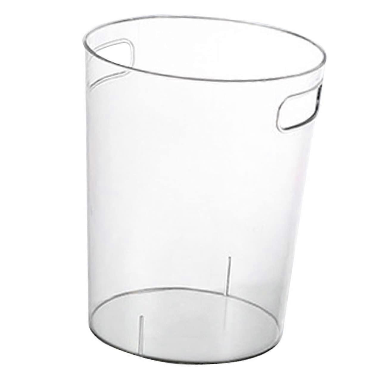 Clear Plastic Desktop Trash Can with Handle, Small Kitchen Waste Bin for Home Office Cleaning