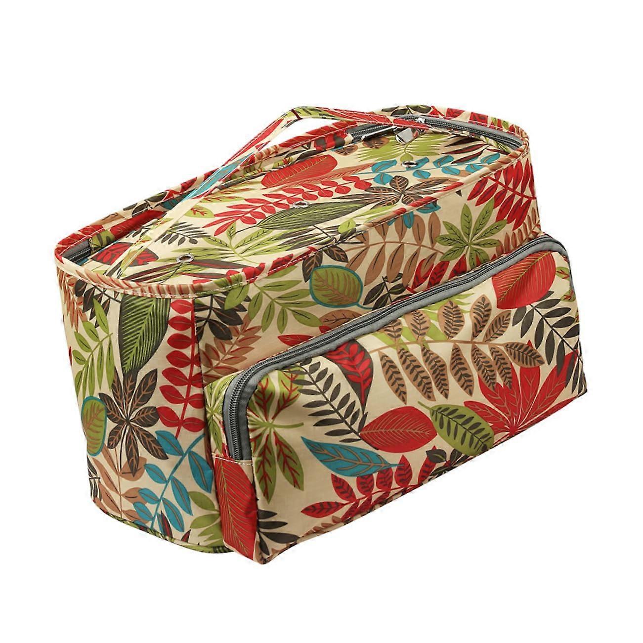 Embroidery Organizer Storage Bag with Large Opening and Multiple Zipper Pockets for Needlework