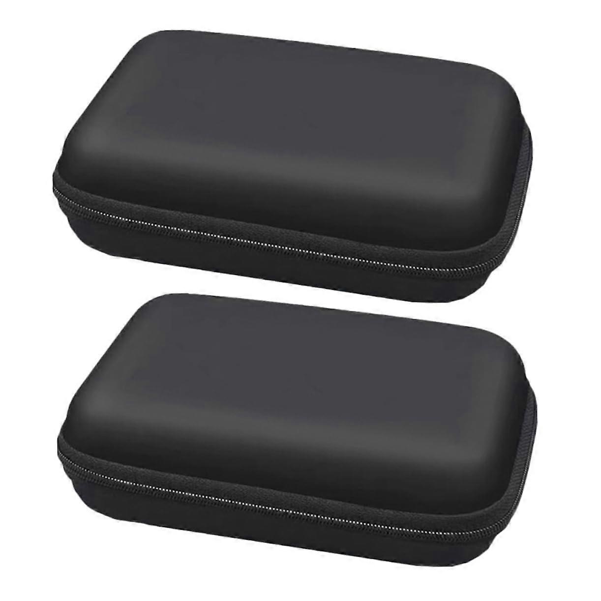 2Pcs Portable Hard Drive Case with Waterproof Shockproof Design for Travel Electronics Organizer