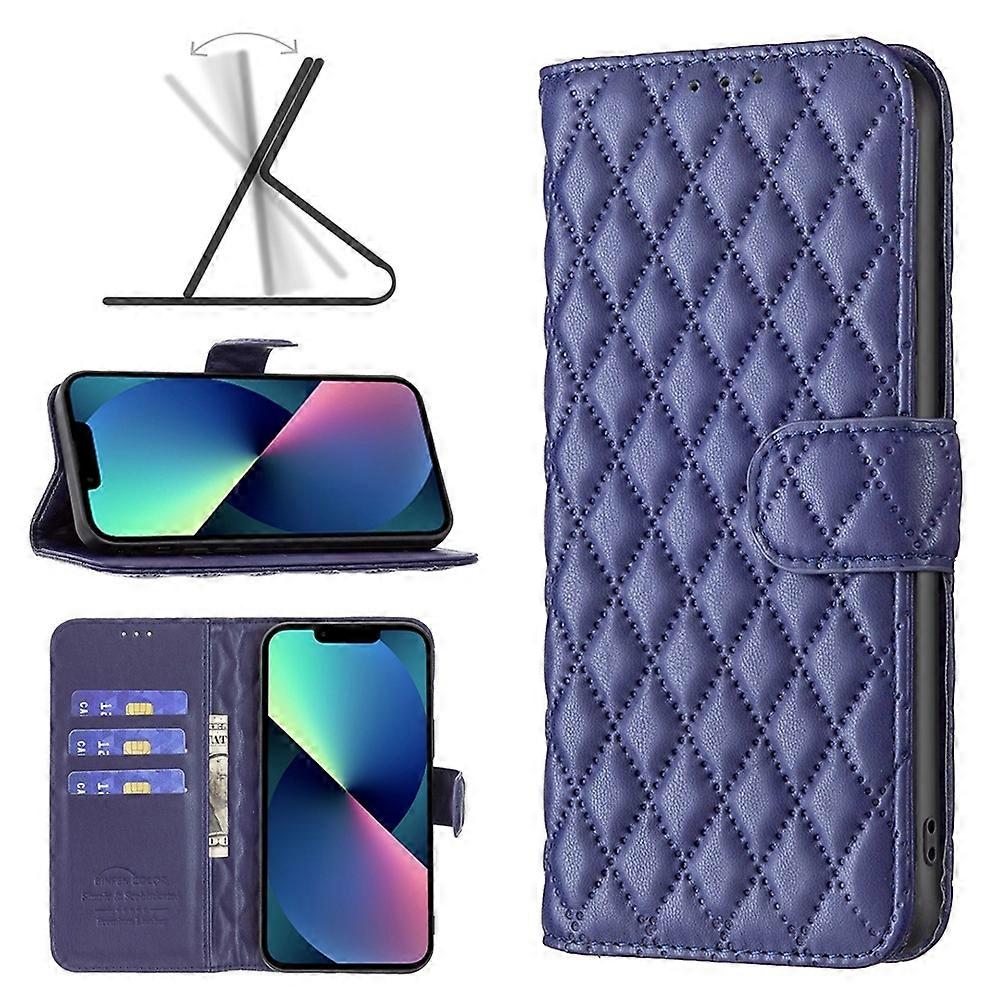 Diamond Lattice Wallet Leather Flip Phone Case For iPhone 14 Max