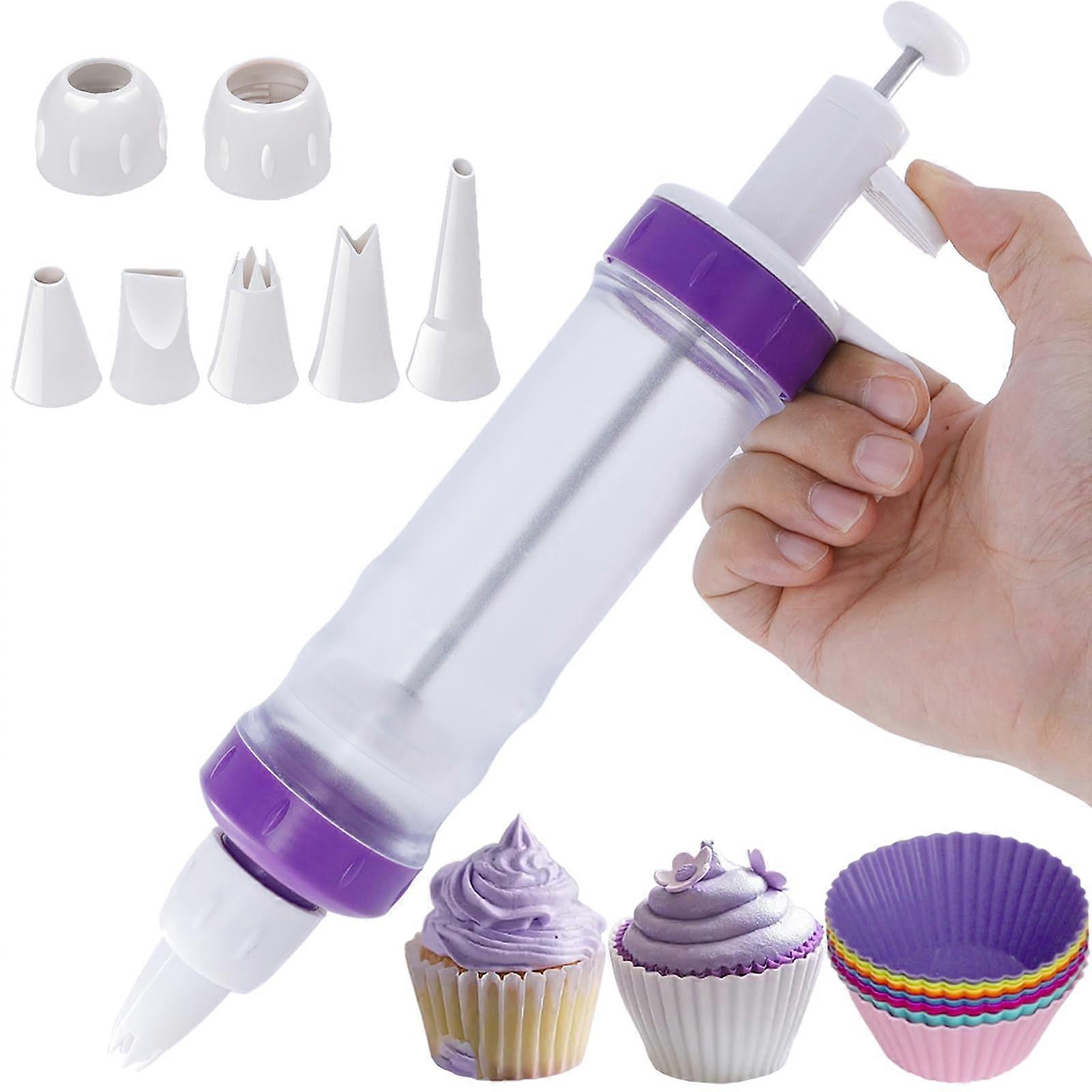 Cake Decorating Kit with 7 Nozzles, Icing Gun for Cupcakes, Multiple Pattern Frosting Tool