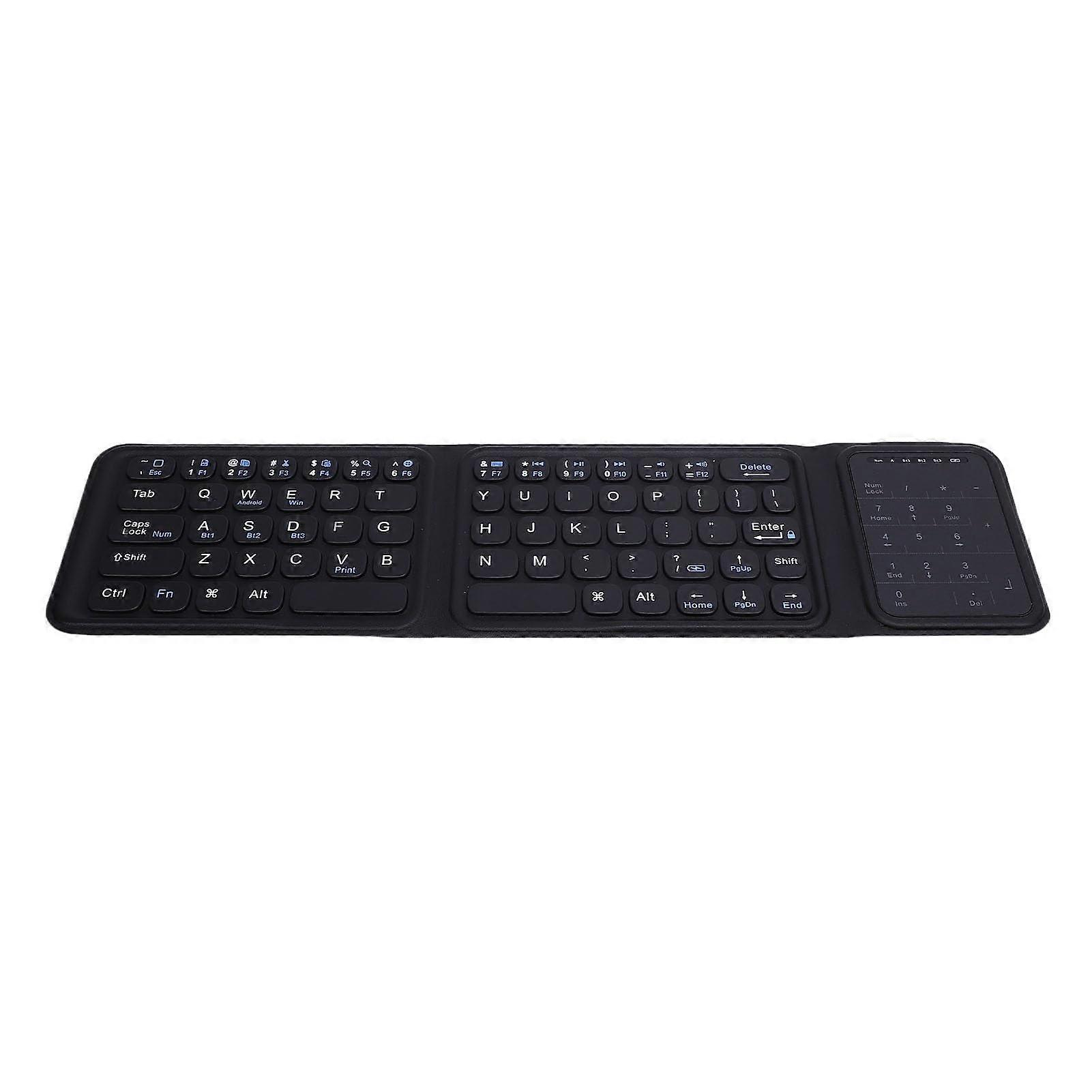 Foldable Wireless Keyboard with Touchpad, MultiDevice Bluetooth, USBC Rechargeable for iOS Android Windows