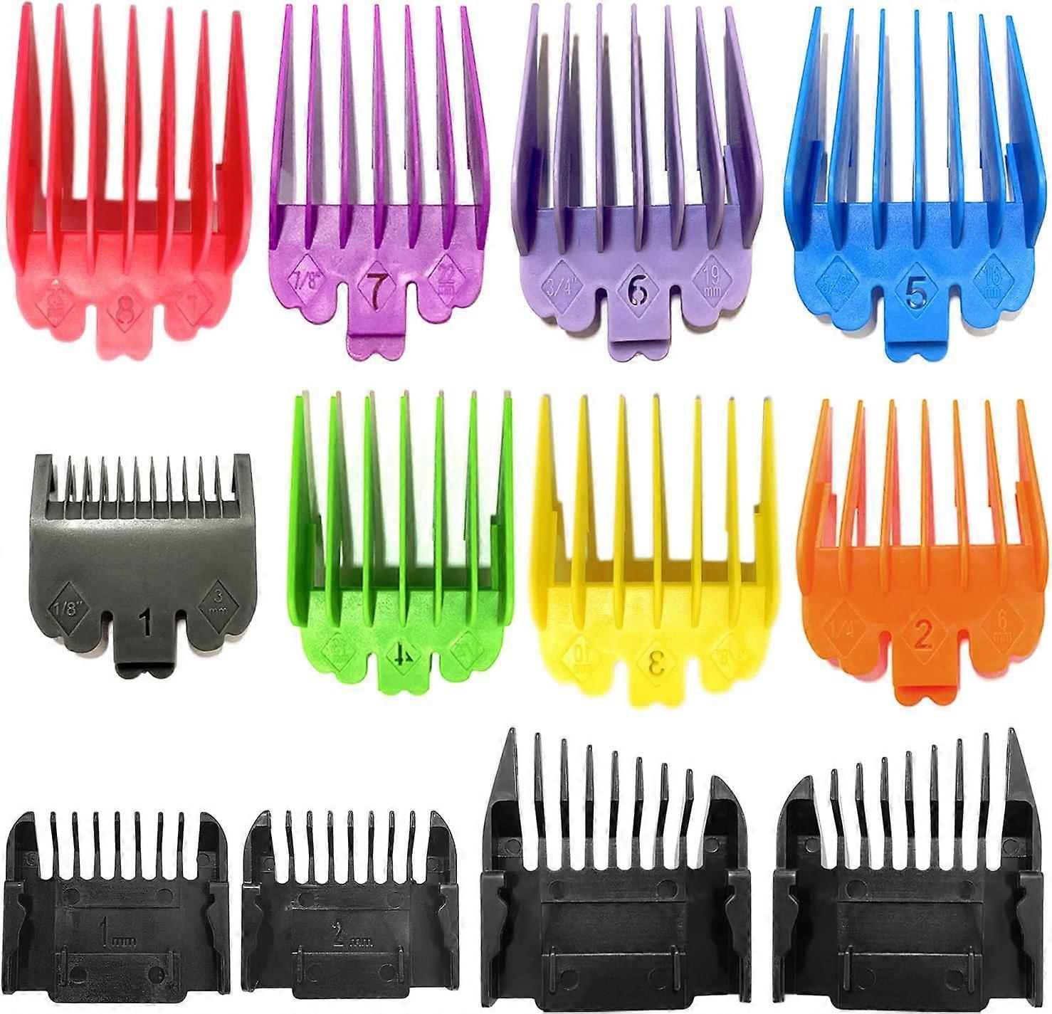 Clipper Guards Set 12pcs Color Coded Snap On Attachments for Wahl Clipper for Barbers Precise Haircuts