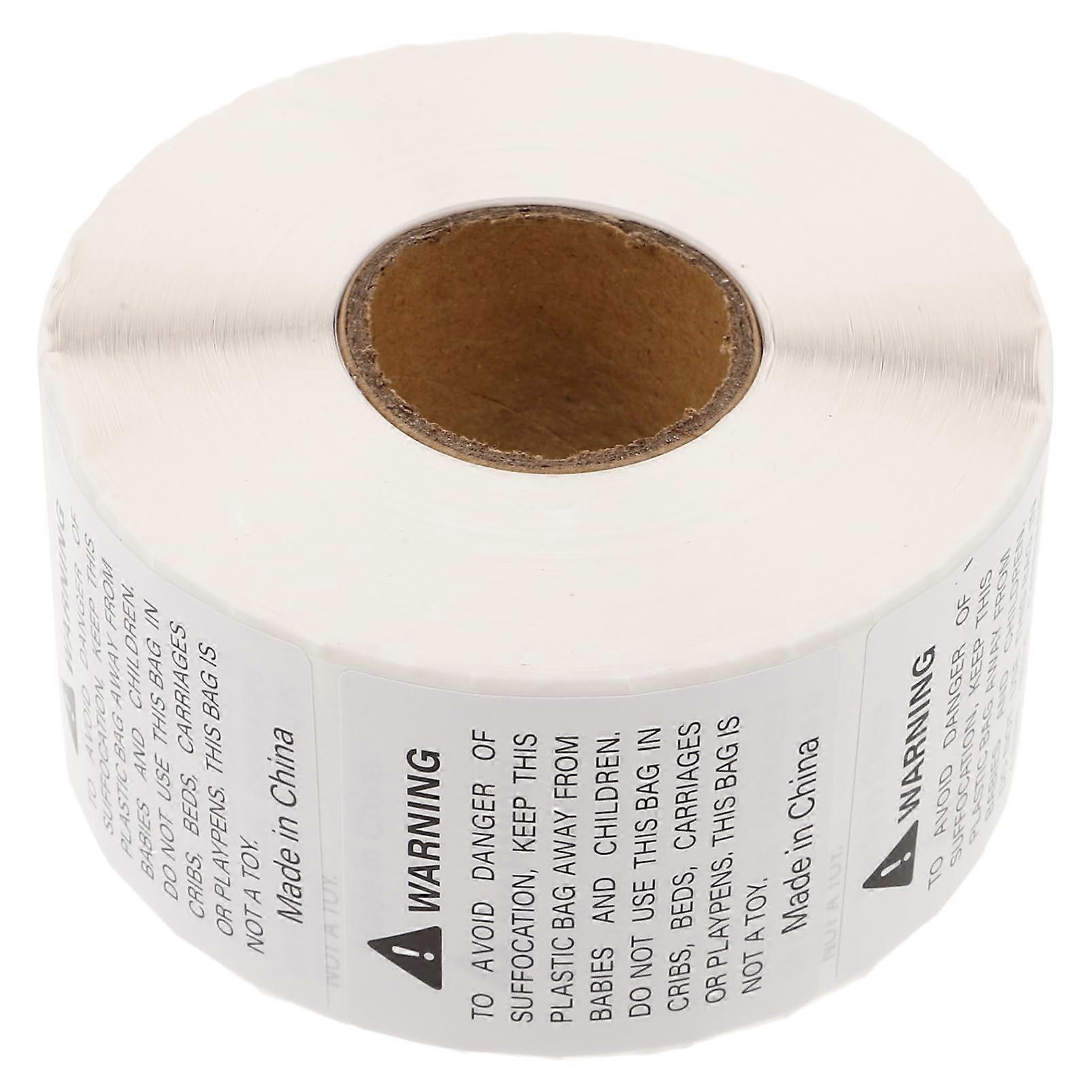 Self Adhesive Warning Labels Roll with Clear Hazard Symbols for Packaging, 1000 Pcs