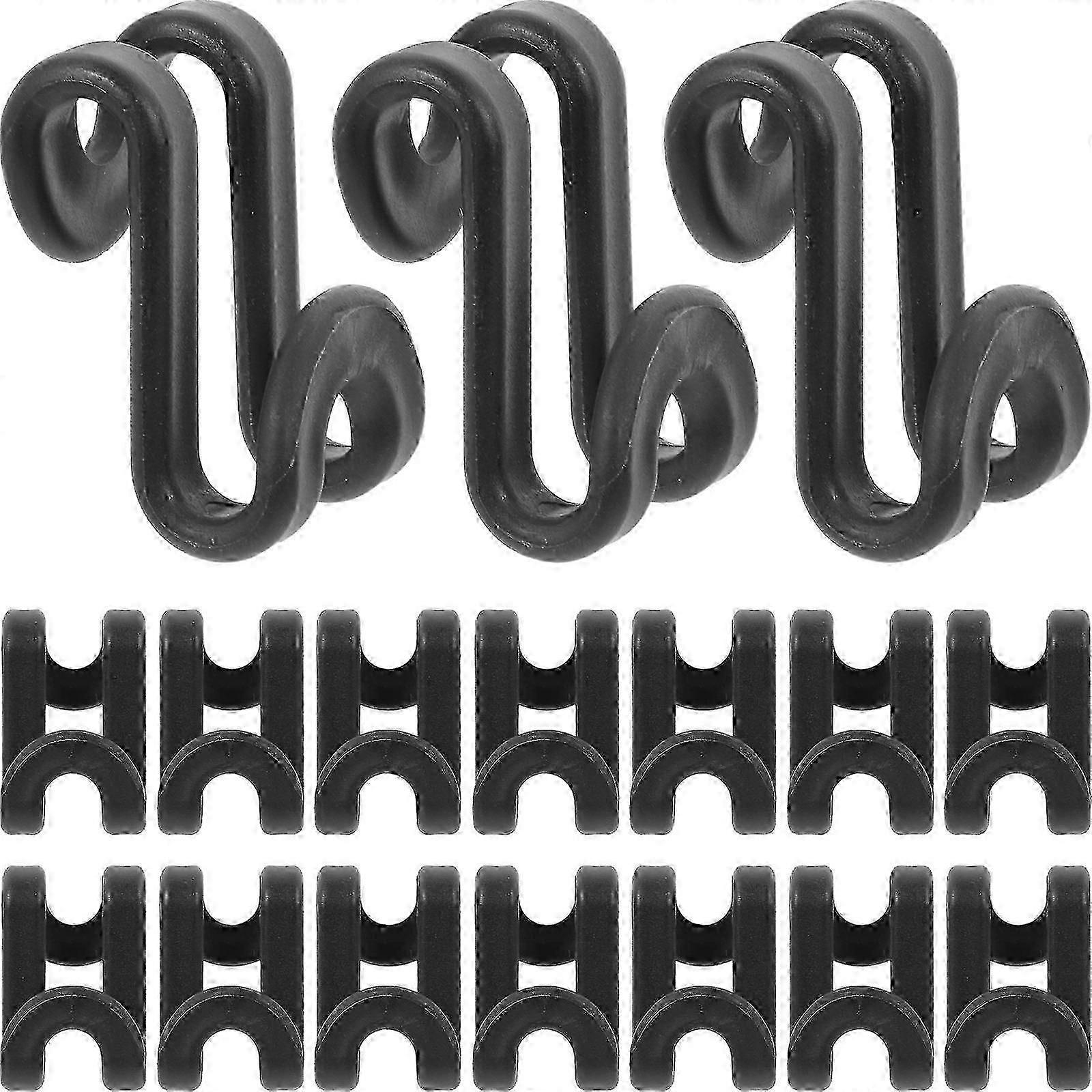 50pcs Space Saving Hanger Connector Hooks, Plastic Hanger Extender Clips for Wardrobe Organization, Multi Functional Clothing Storage Solution, Black 