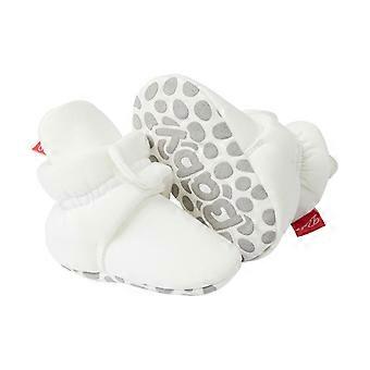 Babyschoentjes van gebreid katoen, zacht en comfortabel, warme schoentjes voor pasgeborenen, geschikt voor peuters en baby's (meisjes en jongens) van 12-18 maanden, wit.
