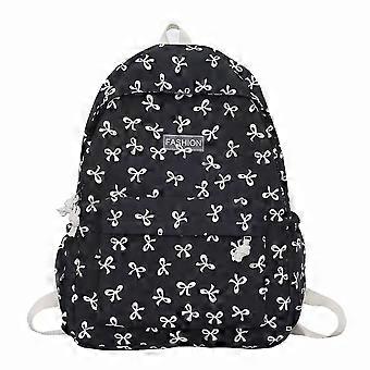 Klassisk söt fluga tryckt ryggsäck 16,9 tum kawaii casual enkel lätt resväska för kvinnor lila