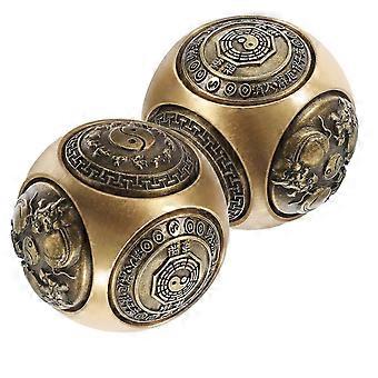 Chinese Stress Relief Baoding Balls For Hand Therapy Elegant Design 38Mm Diameter Brass For Office Relaxation 2Pcs